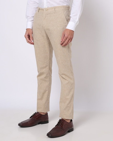 BEIGE LINEN PANT (RELAXED TAPERED FIT) – ROOKIES