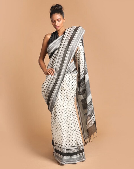 Buy Black Sarees for Women by Indethnic Online