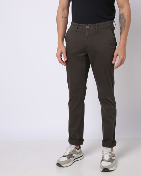 Buy John Players Grey Patterned Slim Formal Trousers - Trousers for Men  1343058 | Myntra