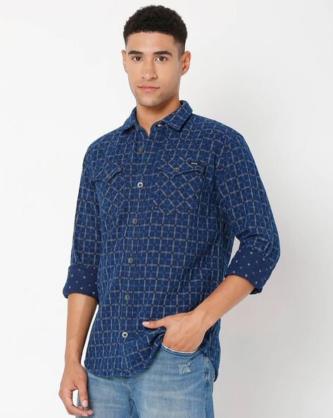 Gas Kant Checked Slim Fit Shirt