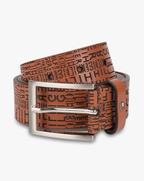 Brand Debossed Leather Belt