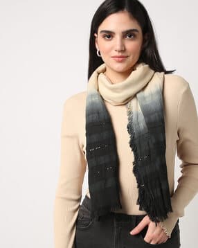 Women Ombre-Dyed Scarf with Fringes