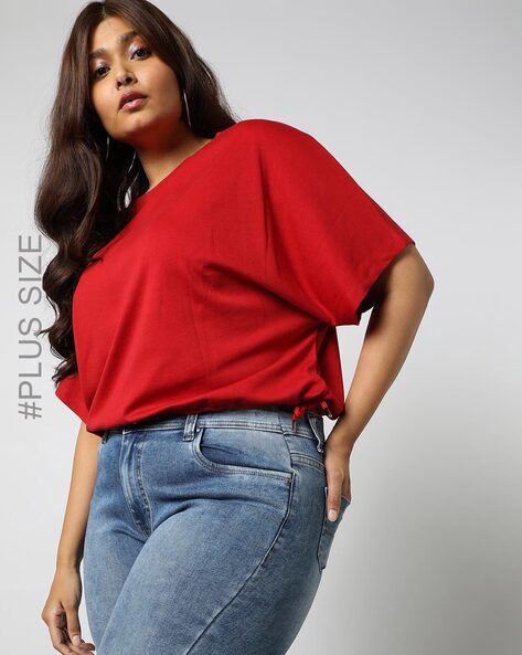 plus size red tee shirts