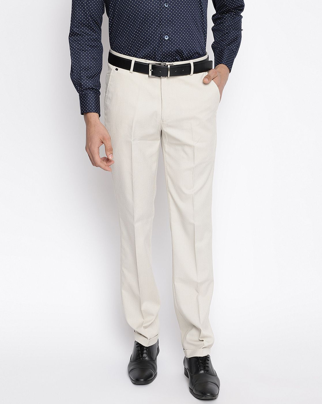 Buy Louis Philippe Men Solid Formal Trousers - Trousers for Men 24416630 |  Myntra