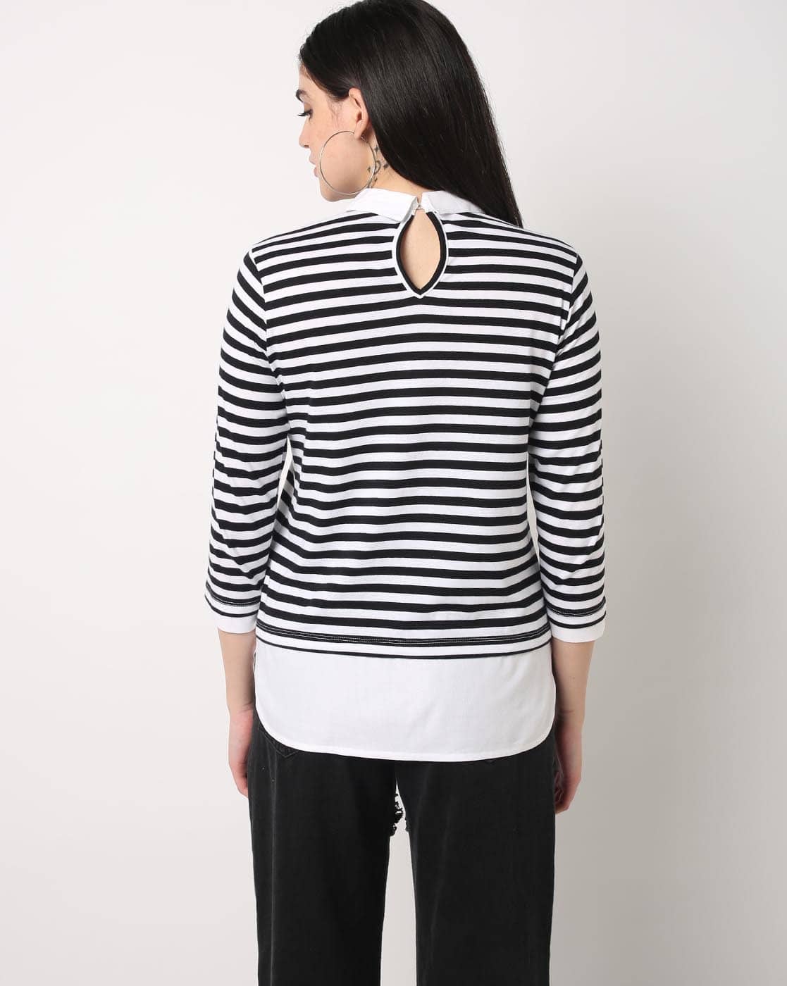 Buy Black & White Tops for Women by DNMX Online | Ajio.com