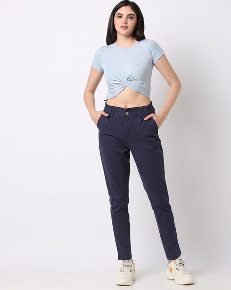 Buy Womens Medium Violet Chinos Trousers Online  Go Colors