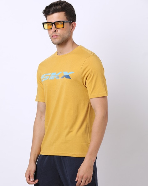 Skechers t shop shirt mens yellow