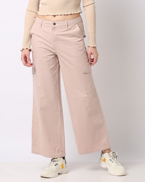 Pink cargo trousers  River Island