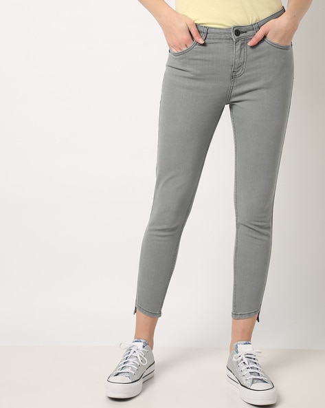 WOMEN WIDE LEG JEANS BY SRG | CARBON BLACK JEANS FOR WOMEN I CHARCOL GREY  JEANS