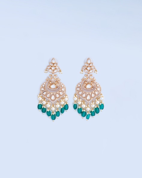 Buy Kushal's Fashion Jewellery Kundan Oval Drop Earrings - Earrings for  Women 22821910 | Myntra