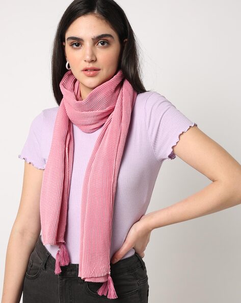 Textured Scarf with Tassel Accent Price in India