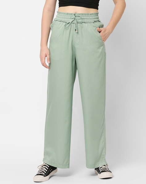 VERO MODA Loose fit Pleated Pants 'Rita' in Mint | ABOUT YOU