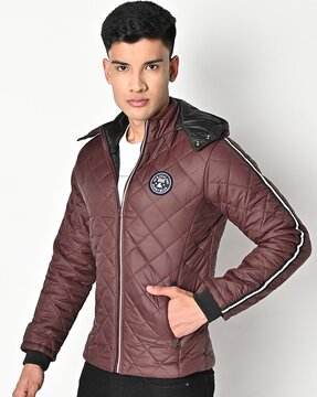 brown puffer jacket