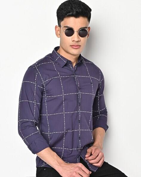MUFTI Men Checked Slim Fit Cotton Shirt