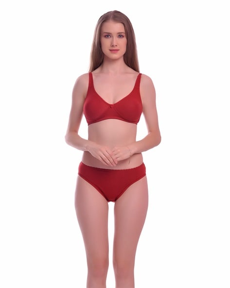 Buy Rani Women Cotton Bra Panty Set for Women Lingerie Set Bra Panty Set  Combo Bra Panty Set for Women Bra Panty Set (40, red) at