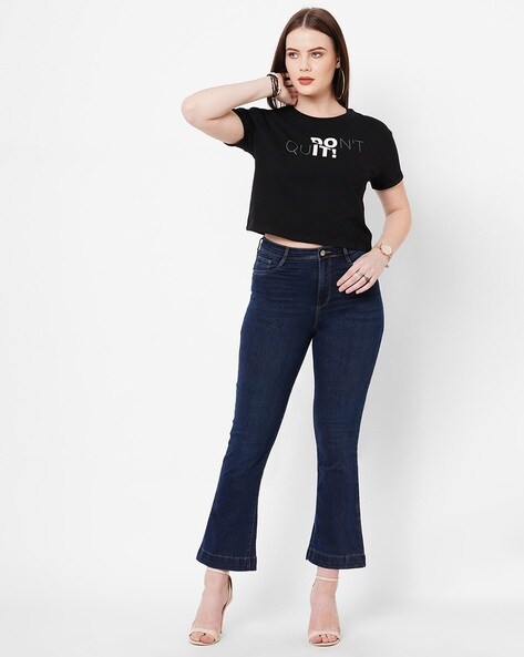 Shop High Rise Flare Jeans for Women Online at best price - Kraus Jeans