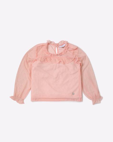 U.S. Polo Assn. Swiss-Dot Top with Ruffled Overlay
