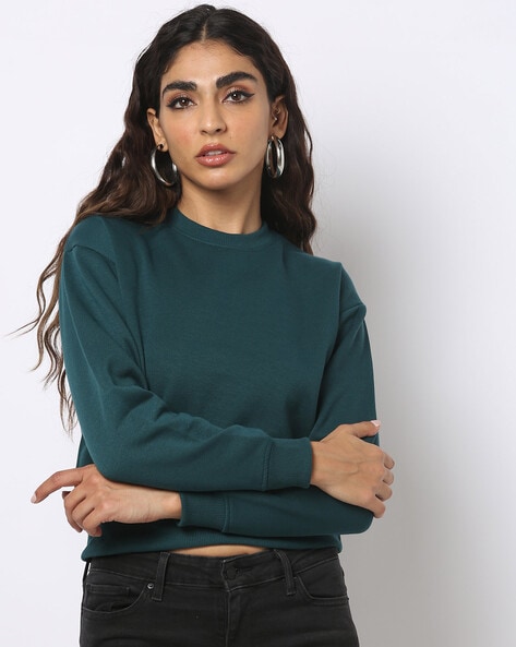 Freehand Crew-Neck Sweatshirt with Ribbed Hem