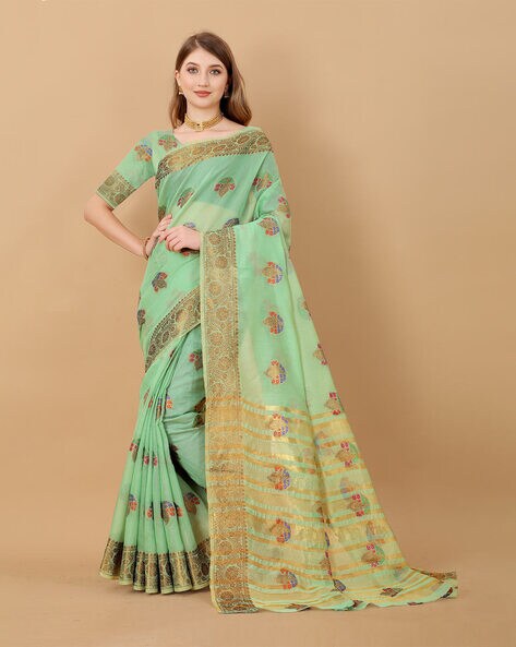 Buy Green Sarees for Women by Miss Beelee Online