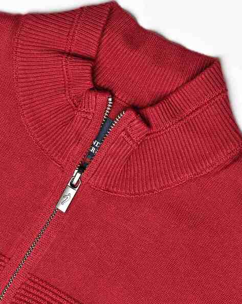 Red zip up sweater on sale mens