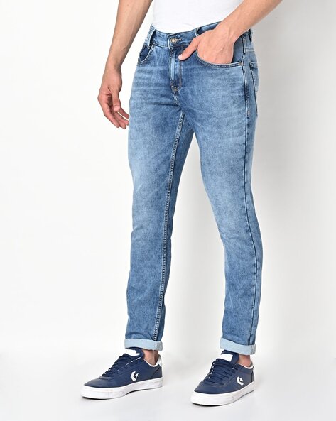 Mufti Mid-Wash Skinny Fit Jeans