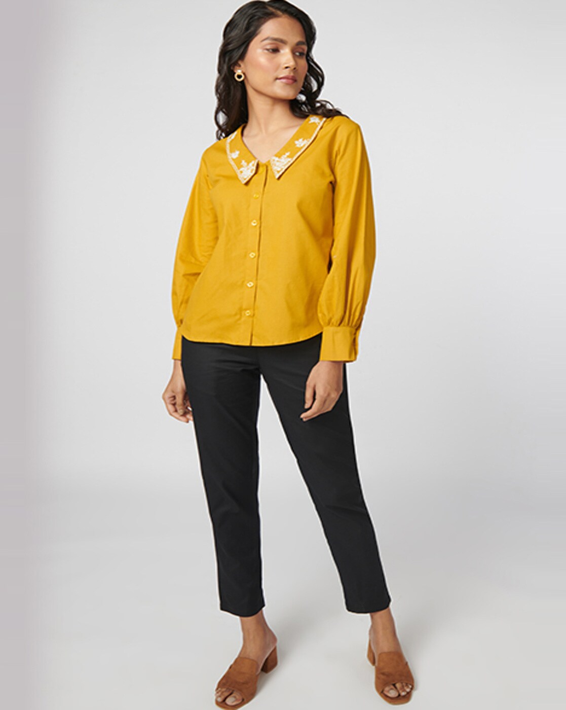 Buy Mustard Shirts for Women by Not So Pink Online 