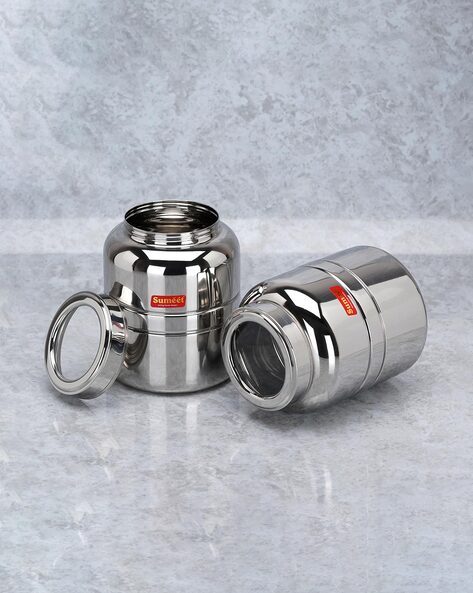 Stainless Steel Dabba-Storage Containers 400ml-500ml-750 ml Set