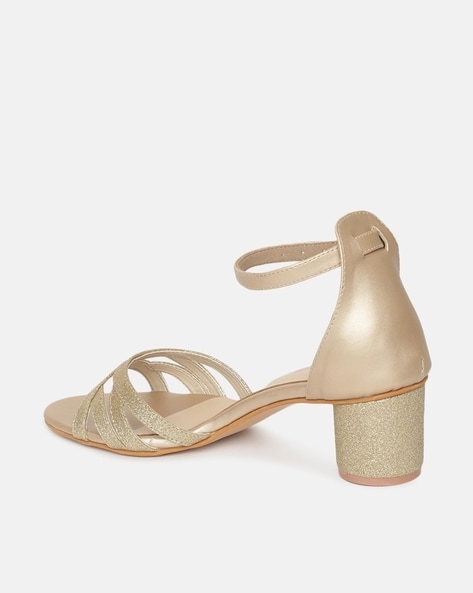 Artesur » christian louboutin sandals Gold metallic leather covered block  heels