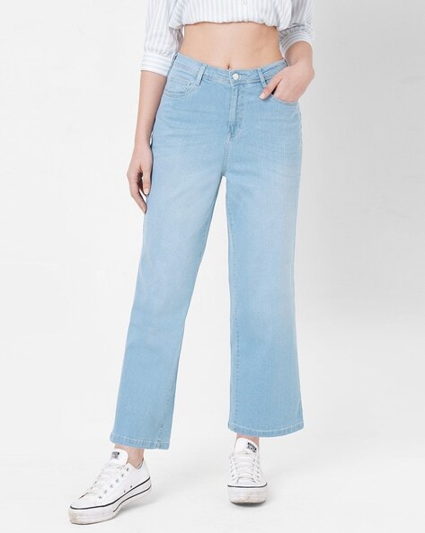 K6021 Lightly Washed High-Rise Wide-Leg Jeans - Price History