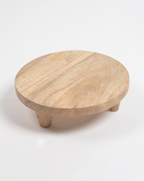 Round Wooden Tray With Legs