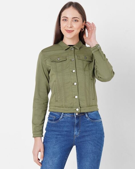 Buy Vie Ladies Slim Fit Green Jeans Online - Lulu Hypermarket India