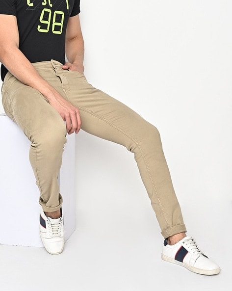 Buy Mufti Men's Fitted Casual Pants (MFT-17062-L-06-06-Khaki_30) at  Amazon.in
