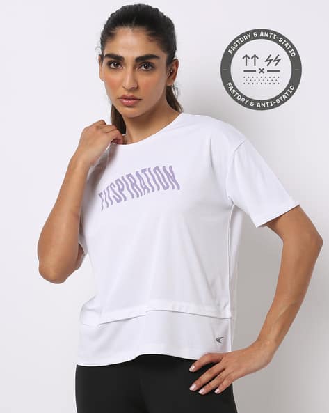 PERFORMAX Typographic Print Dual Layer Boxy T-Shirt