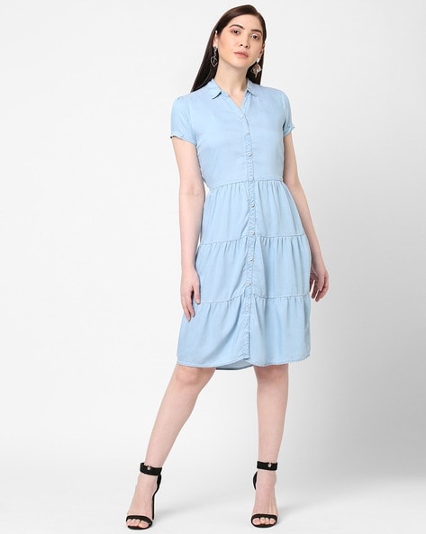 Buy Levi's Womens Blue Collar Shirt Dress online
