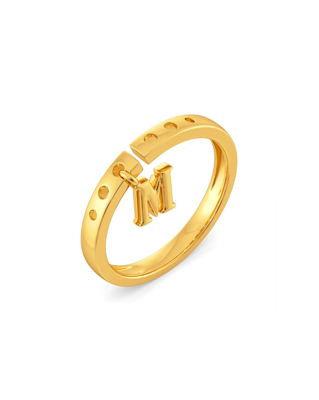 Arzonai Alphabet A- Z letter ring chunky name irregular gold ring adju