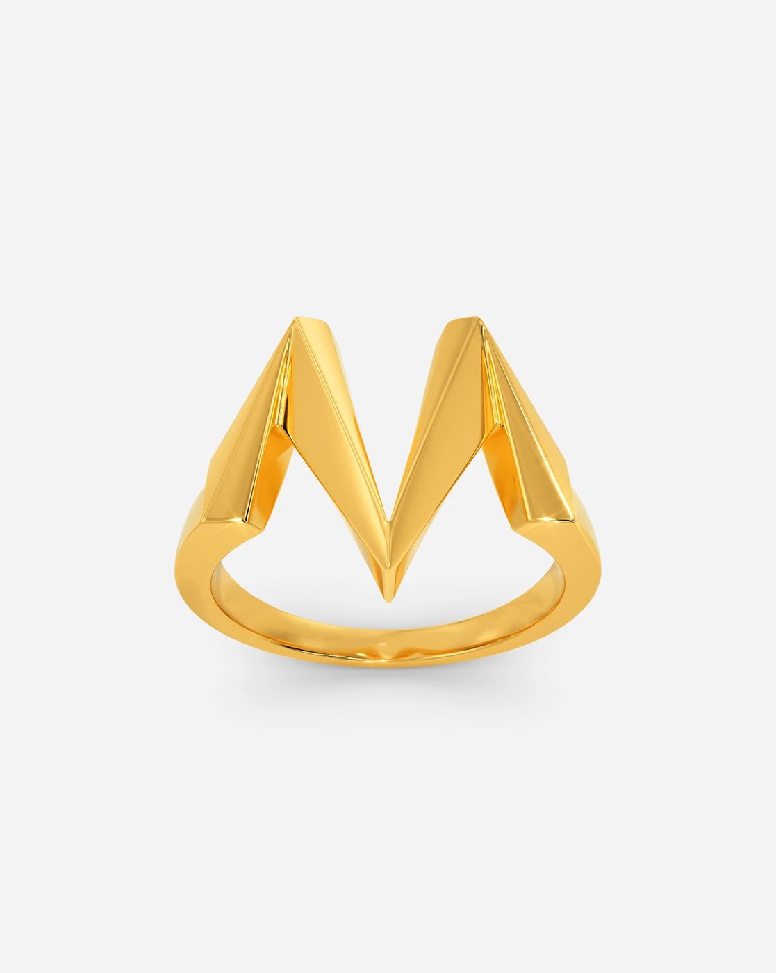 PC Jeweller The M Alphabet 18KT Yellow Gold & Diamond Rings : Amazon.in:  Fashion