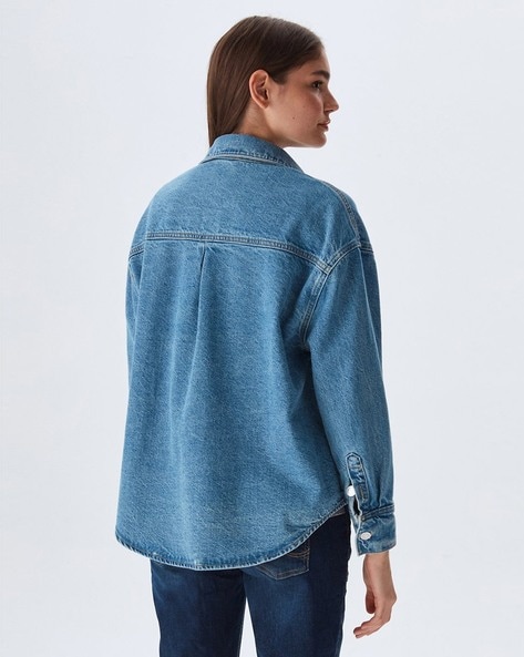 Buy LEVIS Indigo Womens Solid Casual Shirt | Shoppers Stop