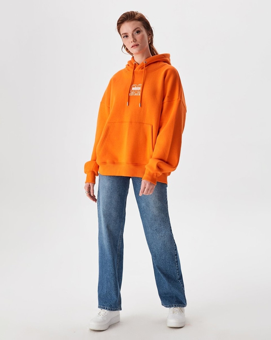 Champion neon orange top hoodie