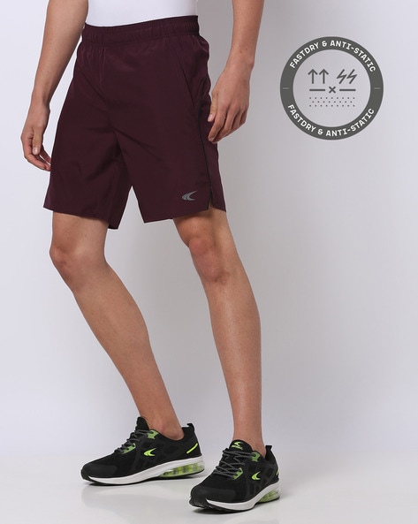 Mid-Rise Running Shorts with Placement Print