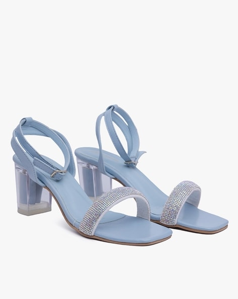 Blue ankle 2025 strap sandals