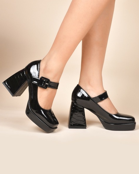 3 inches block heels black fashion shoes school shoes | Lazada PH-thanhphatduhoc.com.vn