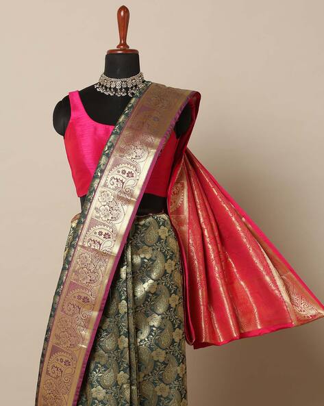 Manjari in Purple Bridal Silk Brocade Saree - Saree Blouse Patterns