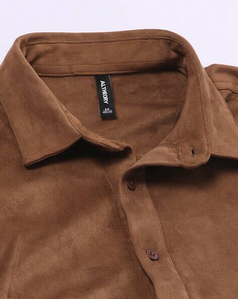 Buy Tan Brown Shirts for Men by Altheory by AZORTE Online | Ajio.com
