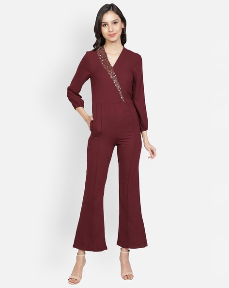 Wine cheap colour jumpsuit