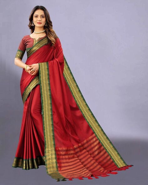 Buy Red Sarees for Women by BANDIDHARI FASHION Online | Ajio.com