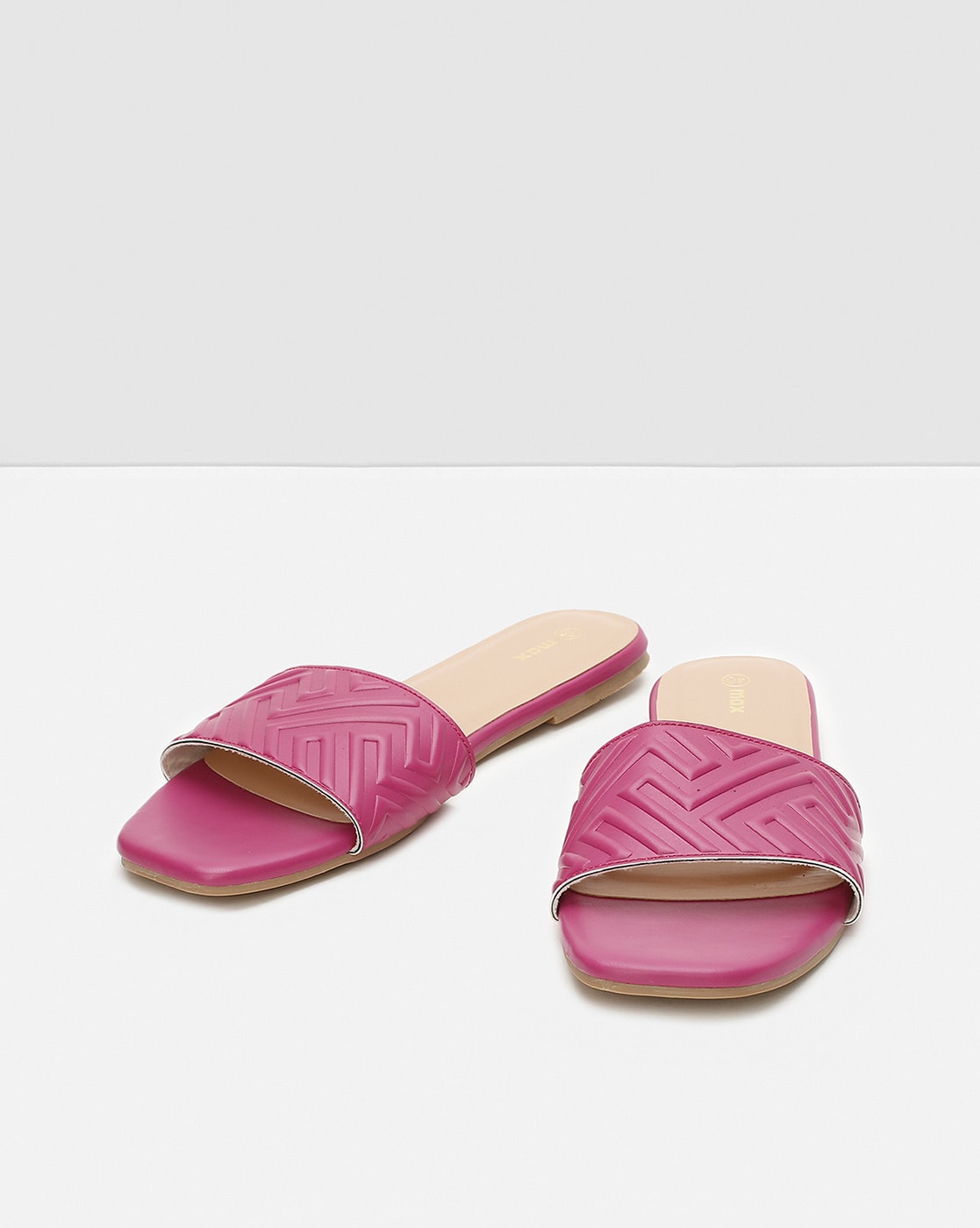 Funky Hot Pink Slide Sandals For Women, Single Band PVC Sandals | SHEIN