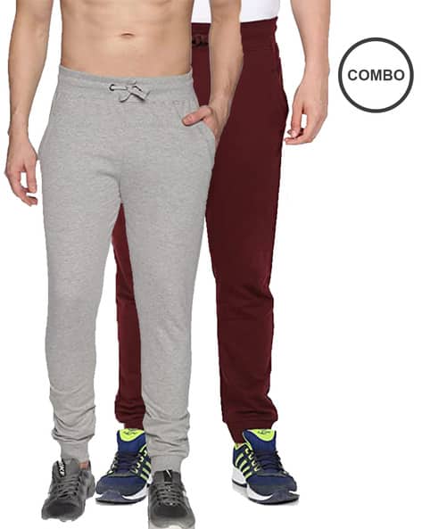 Buy Grey Maroon Track Pants for Men by RSO OUTFITS Online