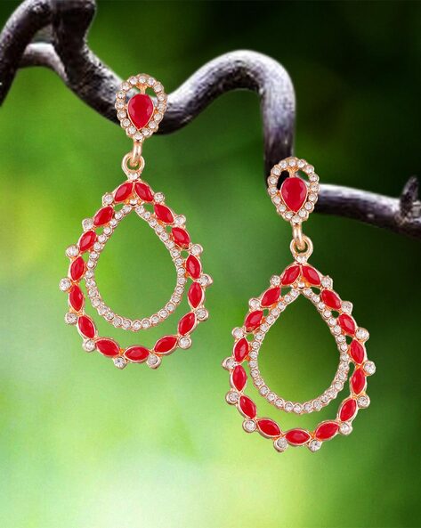 Creative Red Organ Heart Design Dangle Earrings Y2k Punk - Temu