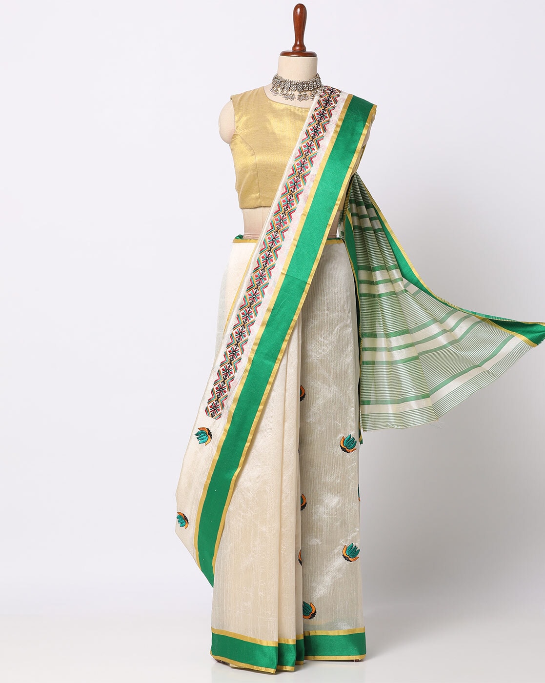 Buy Off White Sarees for Women by ONLY VIMAL Online | Ajio.com