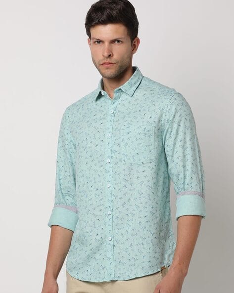 Men Floral Print Slim Fit Shirt
